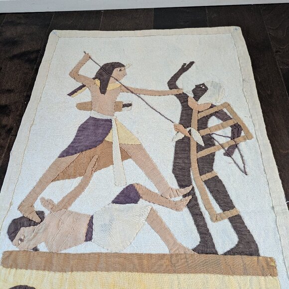 Hand Quilted Egyptian Style Banner Wall Hanging – Set of 2, Rare Find - Picture 8 of 9